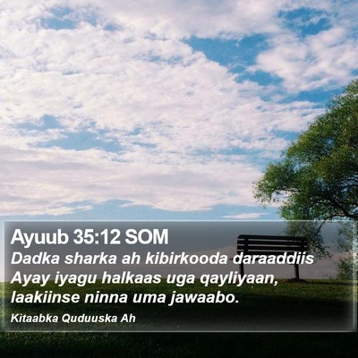 Ayuub 35:12 SOM Bible Verse Image