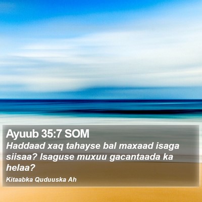 Ayuub 35:7 SOM Bible Verse Image