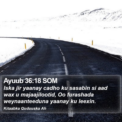 Ayuub 36:18 SOM Bible Verse Image