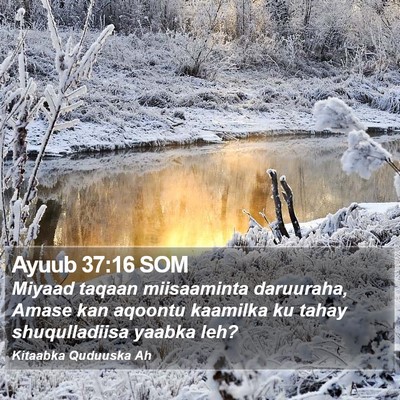 Ayuub 37:16 SOM Bible Verse Image