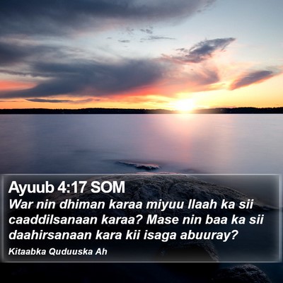 Ayuub 4:17 SOM Bible Verse Image