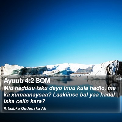 Ayuub 4:2 SOM Bible Verse Image