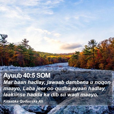 Ayuub 40:5 SOM Bible Verse Image