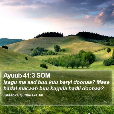 Ayuub 41:3 SOM Bible Verse Image
