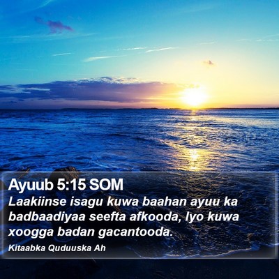 Ayuub 5:15 SOM Bible Verse Image