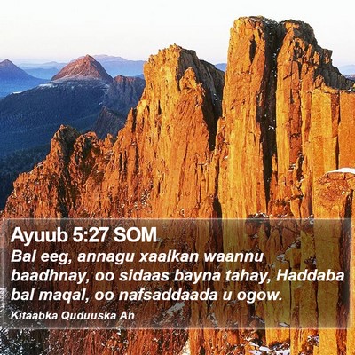 Ayuub 5:27 SOM Bible Verse Image
