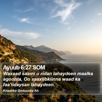 Ayuub 6:27 SOM Bible Verse Image