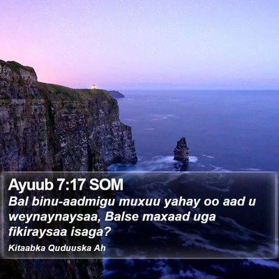Ayuub 7:17 SOM Bible Verse Image