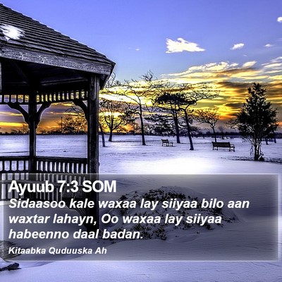 Ayuub 7:3 SOM Bible Verse Image
