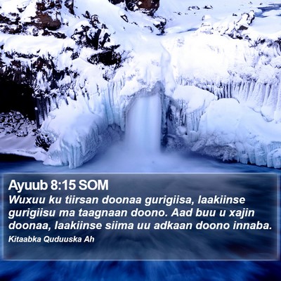 Ayuub 8:15 SOM Bible Verse Image