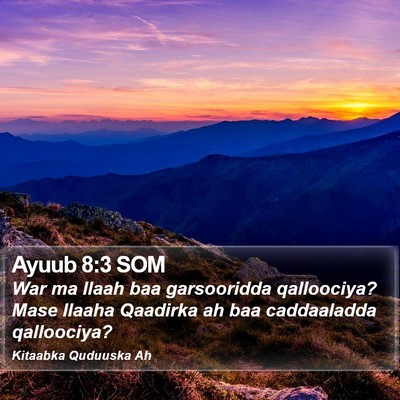 Ayuub 8:3 SOM Bible Verse Image