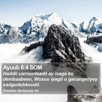 Ayuub 8:4 SOM Bible Verse Image