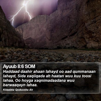 Ayuub 8:6 SOM Bible Verse Image