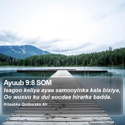 Ayuub 9:8 SOM Bible Verse Image