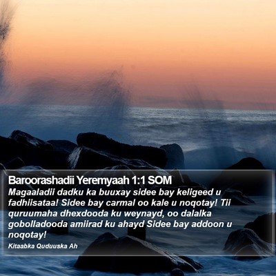 Baroorashadii Yeremyaah 1:1 SOM Bible Verse Image