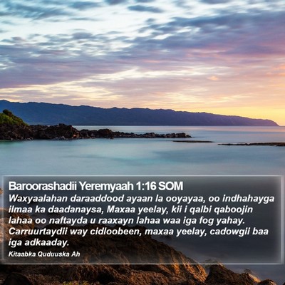 Baroorashadii Yeremyaah 1:16 SOM Bible Verse Image