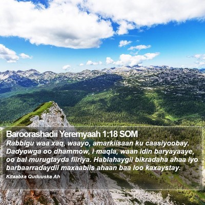 Baroorashadii Yeremyaah 1:18 SOM Bible Verse Image