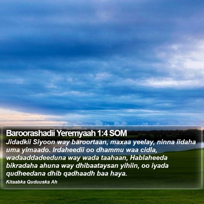 Baroorashadii Yeremyaah 1:4 SOM Bible Verse Image