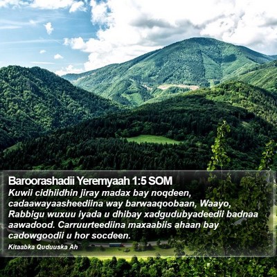 Baroorashadii Yeremyaah 1:5 SOM Bible Verse Image