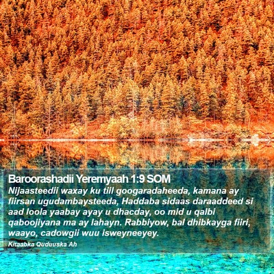Baroorashadii Yeremyaah 1:9 SOM Bible Verse Image