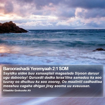 Baroorashadii Yeremyaah 2:1 SOM Bible Verse Image