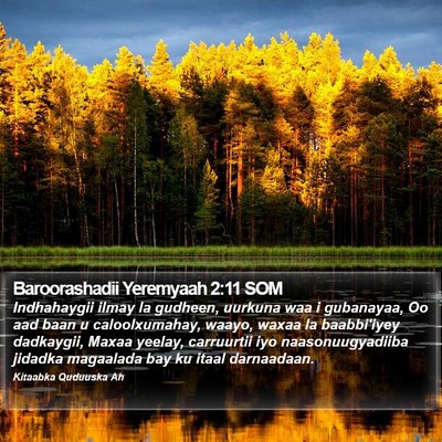 Baroorashadii Yeremyaah 2:11 SOM Bible Verse Image