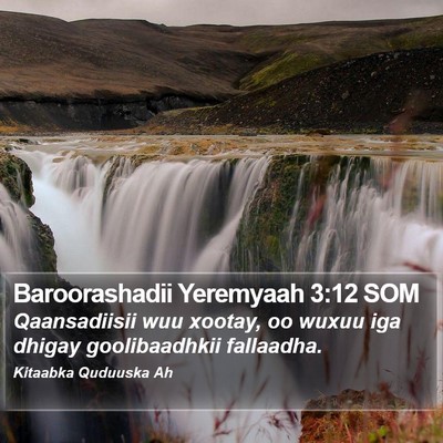 Baroorashadii Yeremyaah 3:12 SOM Bible Verse Image