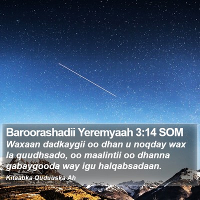 Baroorashadii Yeremyaah 3:14 SOM Bible Verse Image