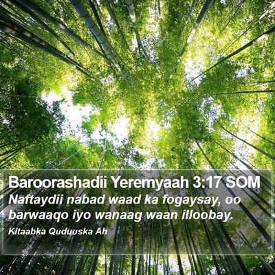 Baroorashadii Yeremyaah 3:17 SOM Bible Verse Image