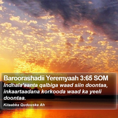 Baroorashadii Yeremyaah 3:65 SOM Bible Verse Image