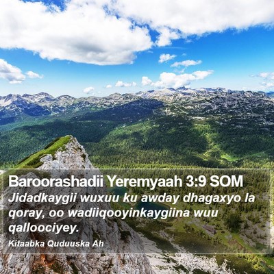 Baroorashadii Yeremyaah 3:9 SOM Bible Verse Image