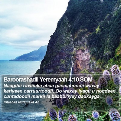 Baroorashadii Yeremyaah 4:10 SOM Bible Verse Image