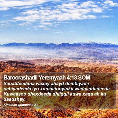 Baroorashadii Yeremyaah 4:13 SOM Bible Verse Image