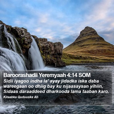 Baroorashadii Yeremyaah 4:14 SOM Bible Verse Image
