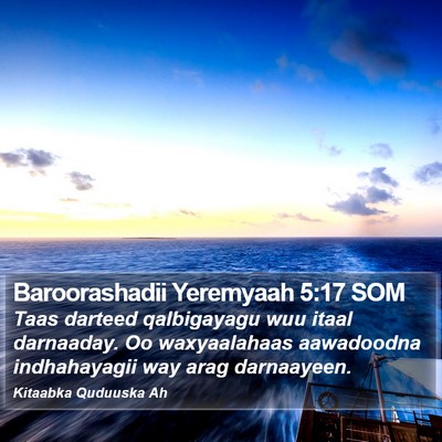 Baroorashadii Yeremyaah 5:17 SOM Bible Verse Image