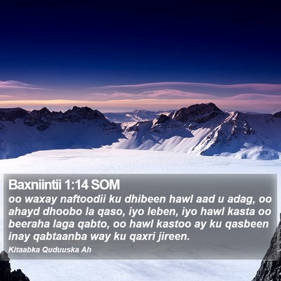 Baxniintii 1:14 SOM Bible Verse Image