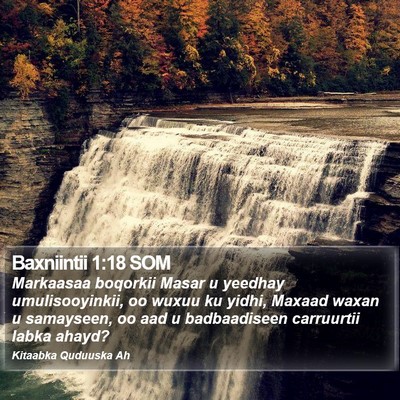 Baxniintii 1:18 SOM Bible Verse Image