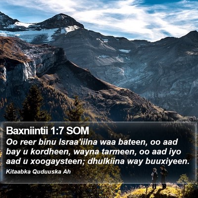 Baxniintii 1:7 SOM Bible Verse Image