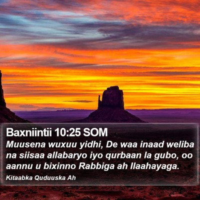 Baxniintii 10:25 SOM Bible Verse Image