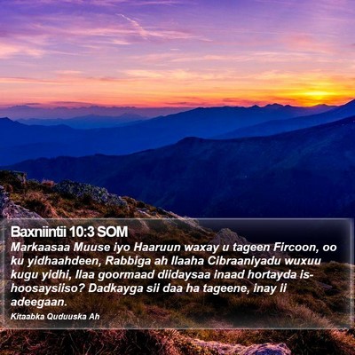 Baxniintii 10:3 SOM Bible Verse Image