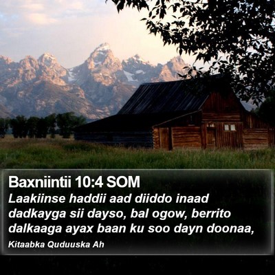Baxniintii 10:4 SOM Bible Verse Image