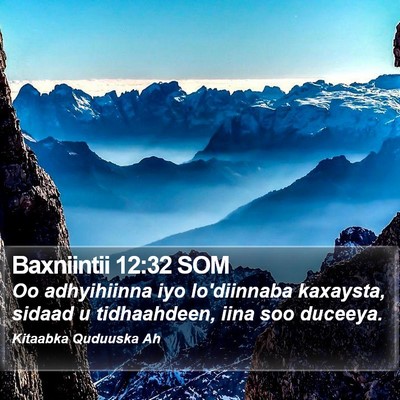 Baxniintii 12:32 SOM Bible Verse Image
