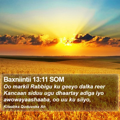 Baxniintii 13:11 SOM Bible Verse Image