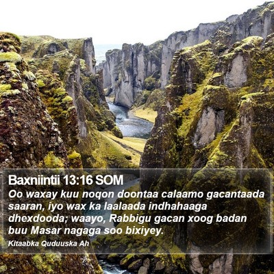 Baxniintii 13:16 SOM Bible Verse Image