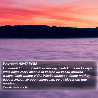 Baxniintii 13:17 SOM Bible Verse Image