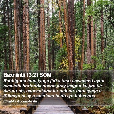 Baxniintii 13:21 SOM Bible Verse Image