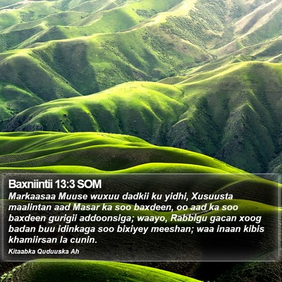 Baxniintii 13:3 SOM Bible Verse Image