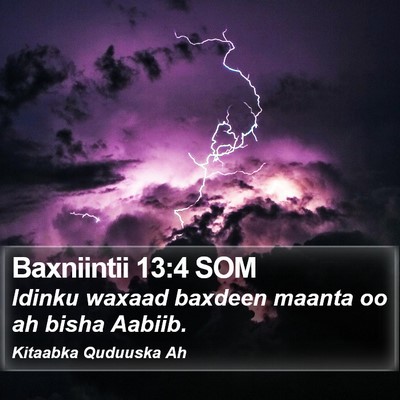 Baxniintii 13:4 SOM Bible Verse Image