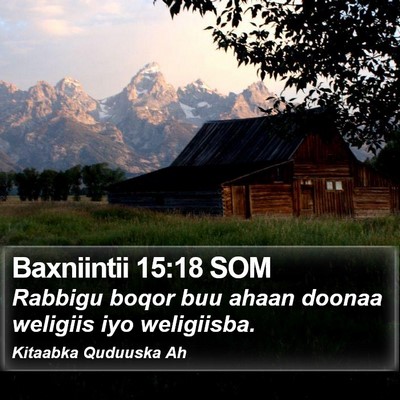 Baxniintii 15:18 SOM Bible Verse Image