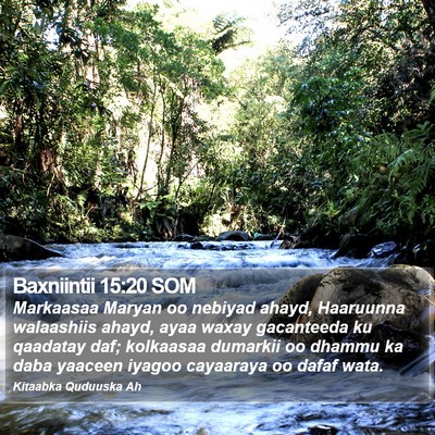 Baxniintii 15:20 SOM Bible Verse Image